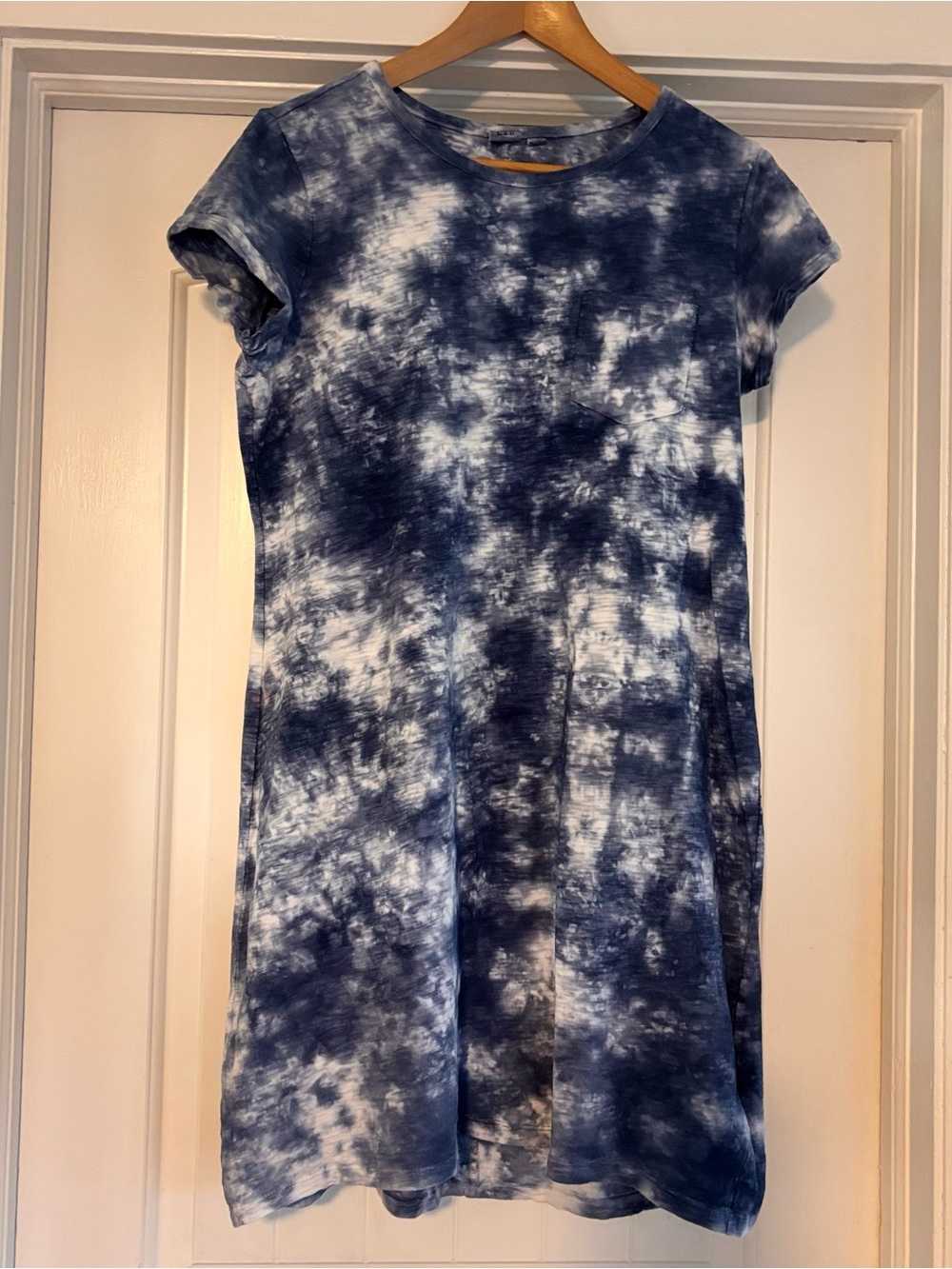 GAP Navy and White Tie-Dye Short Sleeve Casual Dress